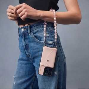 Bandolier 🎀 Brandi Wristlet in Pastel Pink & Silver